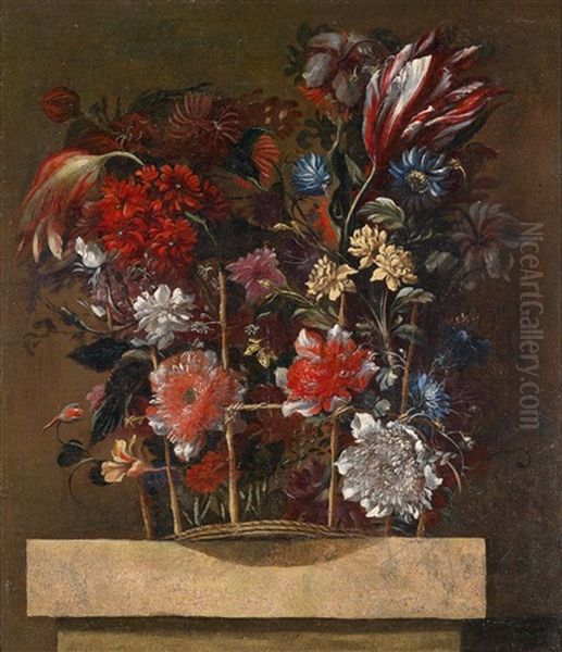 Blumenstillleben (pair) Oil Painting by Juan De Arellano