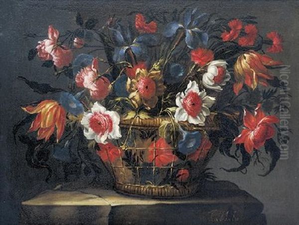 Cesta De Flores Oil Painting by Juan De Arellano