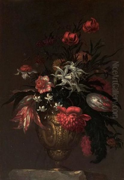 Bouquet De Fleurs Oil Painting by Juan De Arellano