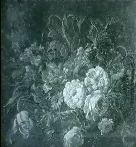 Stilleben Med Blomsterkorg Oil Painting by Juan De Arellano