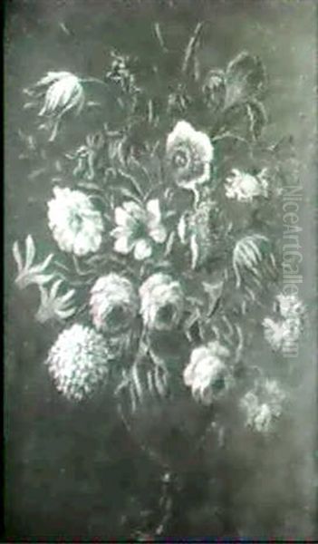 Bouquet De Fleurs Sur Un Entablement Oil Painting by Juan De Arellano