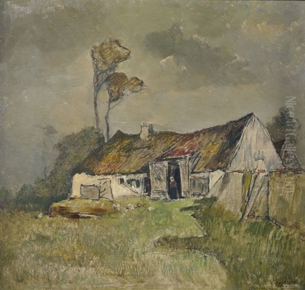 Bauernhaus In Landschaft Oil Painting by Carl Oskar Arends