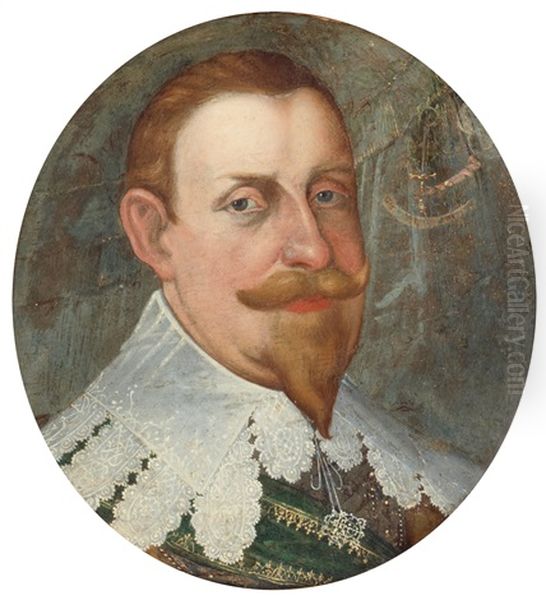 Konung Gustaf Ii Adolf (1594-1632) Oil Painting by Cornelius Arendtson