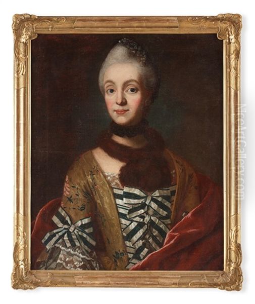 Agneta Dorotea Hummelhielm(1733-1795) Married Hammarberg Oil Painting by Olof Arenius