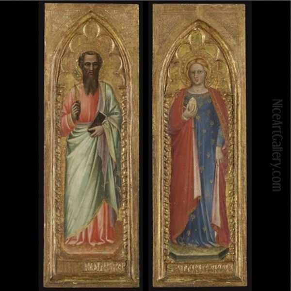 Saint Bartholomew (+ Saint Mary Magdalene; 2 Works) Oil Painting by Spinello Aretino