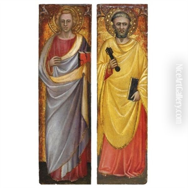 Un Santo (+ San Pietro; Pair) Oil Painting by Spinello Aretino