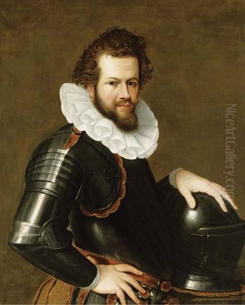 Portrait Of Ranuccio Farnese In Armor Oil Painting by Cesare Aretusi