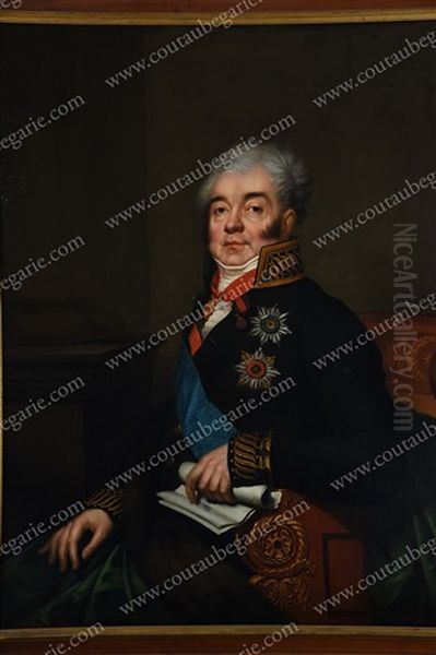 Portrait Du Comte Dimitri Alexandrovitch Gourieff (1758-1825) Oil Painting by Nicolas Ivanovitch Argounoff