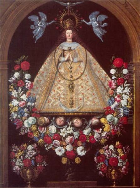 Nuestra Senora De La Natividad De Mentrida Oil Painting by Antonio (Fernandez) Arias