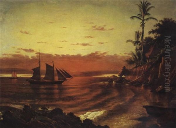 Twilight In The Tropics Oil Painting by Fortunato Ariolla