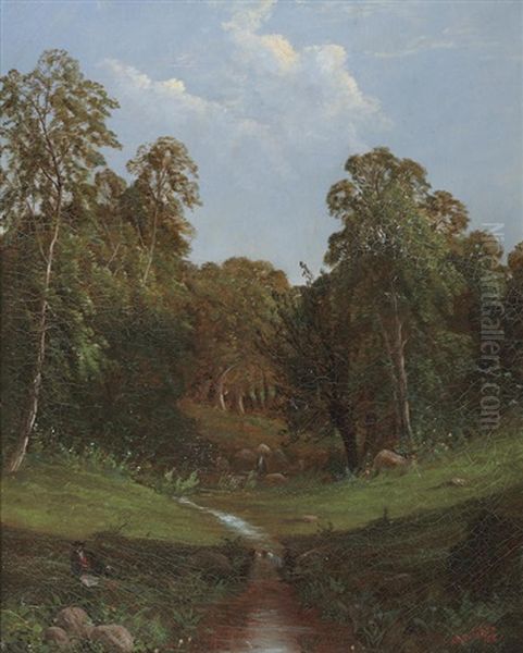 Bartlett Springs In The Merrimack Oil Painting by Bartlett Arkell