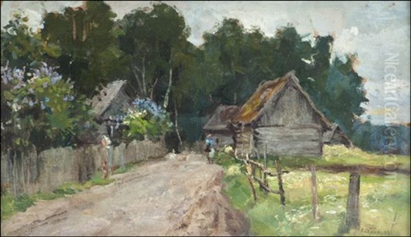 Peasant View Oil Painting by Abram Efimovich Arkhipov