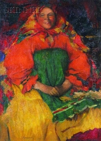 Girl From Ryazan Oil Painting by Abram Efimovich Arkhipov