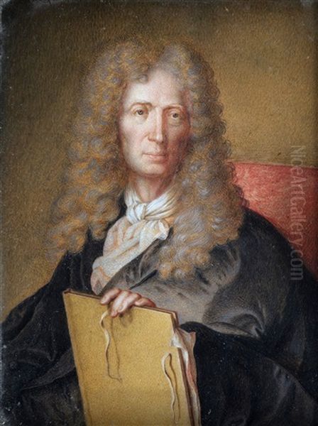 Portrait D'homme Au Cartable Oil Painting by Jacques-Antoine Arlaud