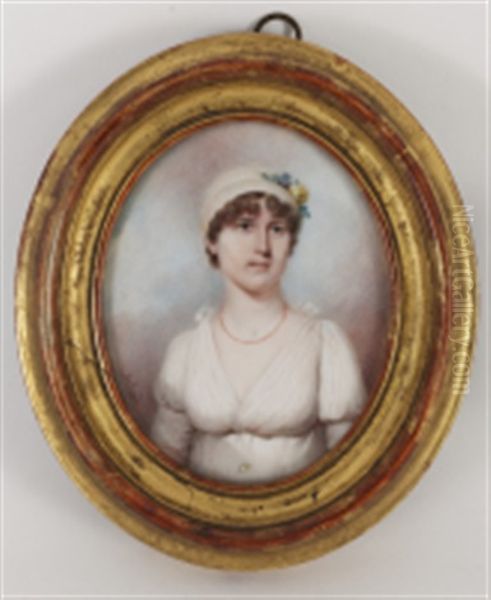 Portrait De Marie-louise Soret Oil Painting by Jacques-Antoine Arlaud