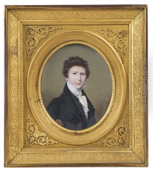 Portrait De F.e. Mathieu (1802-1897) Oil Painting by Louis Ami Arlaud-Jurine