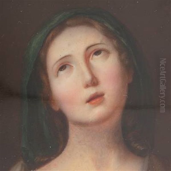 Portrait Of The Virgin Mary (+ Portrait Of A Gentleman, 1811, Signed, Lrgr; 2 Works) Oil Painting by Louis Ami Arlaud-Jurine