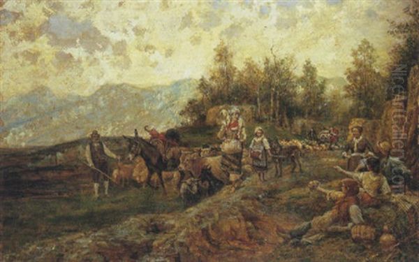 Rientro Del Pascolo Oil Painting by Raffaelo Armenise