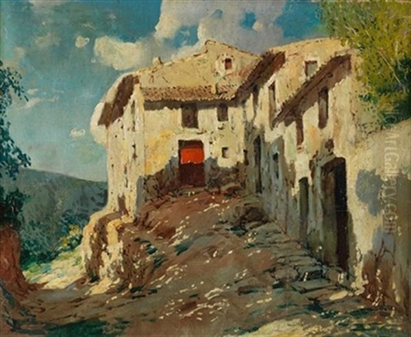 Pueblo Escarpado Oil Painting by Jose Armet Portanel