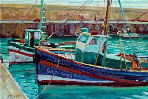 Barcas Oil Painting by Jose Armet Portanel