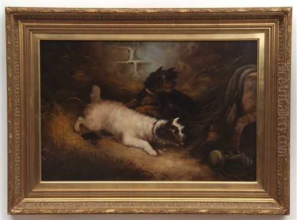 Terriers Ratting Oil Painting by Edward Armfield