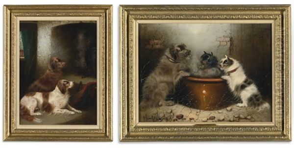 Double, Double Toil And Trouble (+ By The Hearth; 2 Works) Oil Painting by Edward Armfield