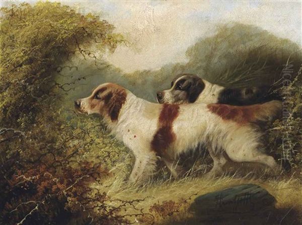 Two Setters Oil Painting by Edward Armfield