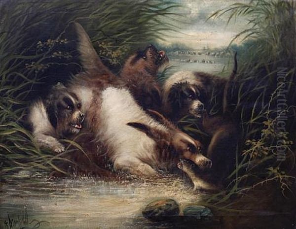 Cornered (+ The Kill; Pair) Oil Painting by Edward Armfield