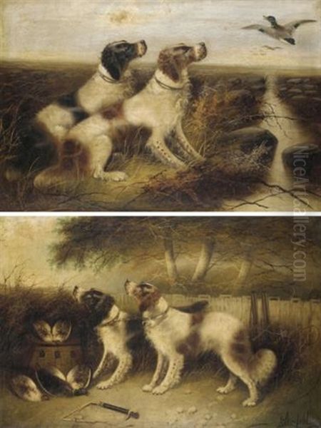 Rest After Shoot (+ Setters In The Moors; Pair) Oil Painting by Edward Armfield