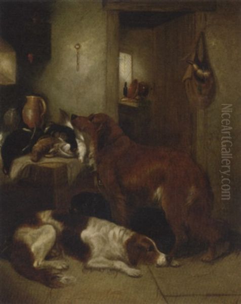 Guarding The Larder Oil Painting by Edward Armfield