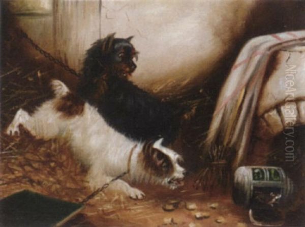 Terriers Ratting Oil Painting by Edward Armfield