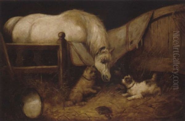 Stable Friends Oil Painting by Edward Armfield