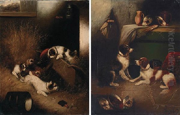 Terriers Ratting Oil Painting by Edward Armfield