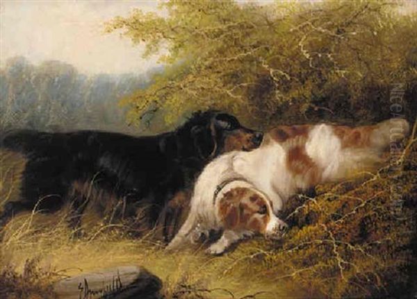 Setters On The Scent Oil Painting by Edward Armfield