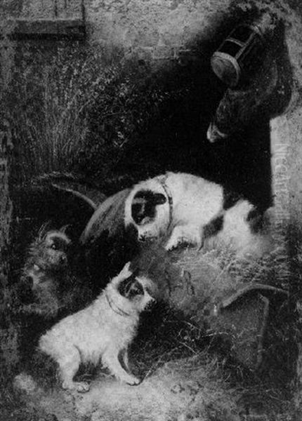 Terriers Ratting Oil Painting by Edward Armfield