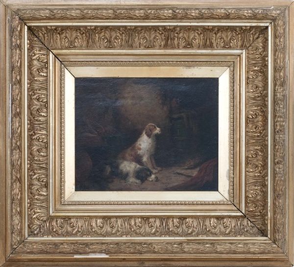 Two Spaniels After A Day Of Hunting Oil Painting by George Armfield