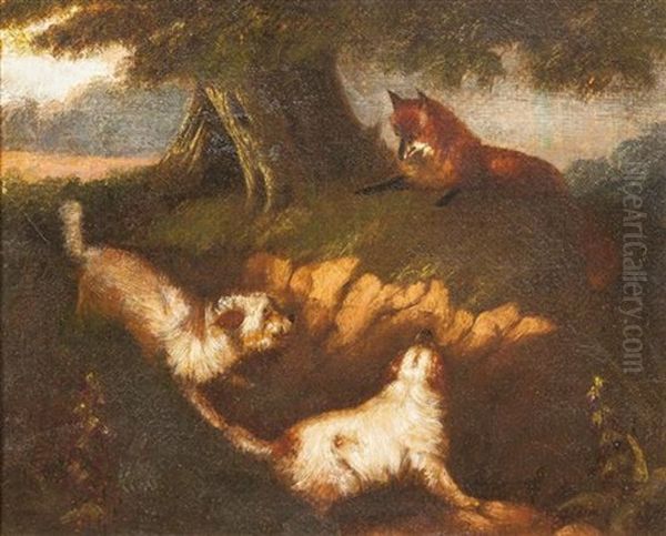 The Fox And The Hounds Oil Painting by George Armfield