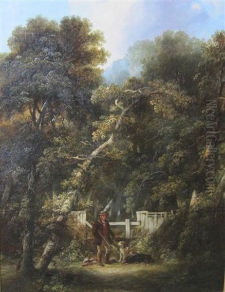 A Sportsman And His Dog Oil Painting by George Armfield