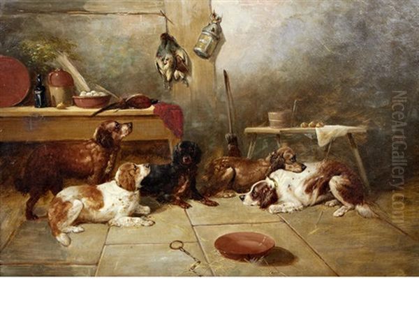 The Gamekeeper's Parlour Oil Painting by George Armfield