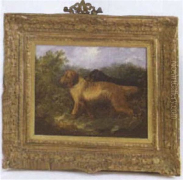 Portrait Of Two Setters Oil Painting by George Armfield