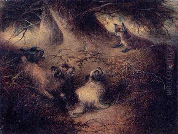 Three To One On The Fox Oil Painting by George Armfield