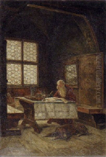 The Scholar Oil Painting by Fritz Hermann Armin