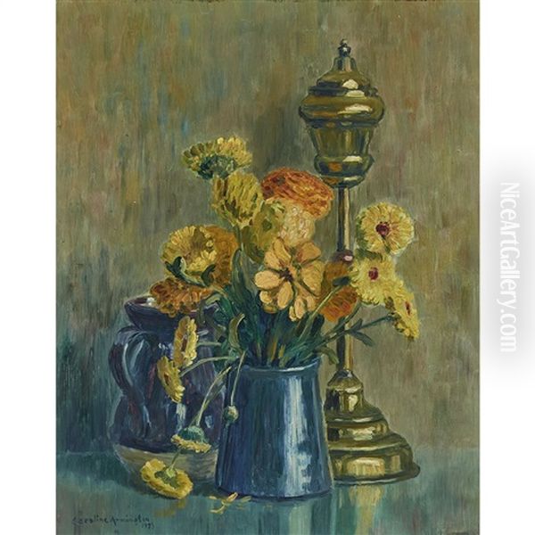 Fleurs Jaune Oil Painting by Caroline Helena Armington