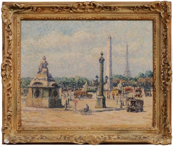 Place De La Concorde, Paris Oil Painting by Caroline Helena Armington