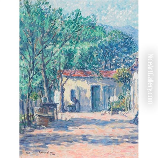 Riviera, Pres De Monte Carlo Oil Painting by Caroline Helena Armington