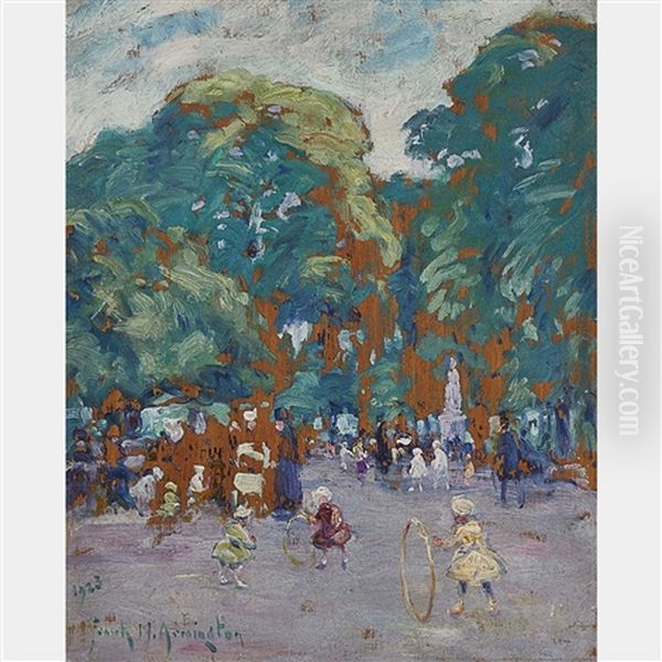 Jardin Du Luxembourg, Paris Oil Painting by Frank Milton Armington