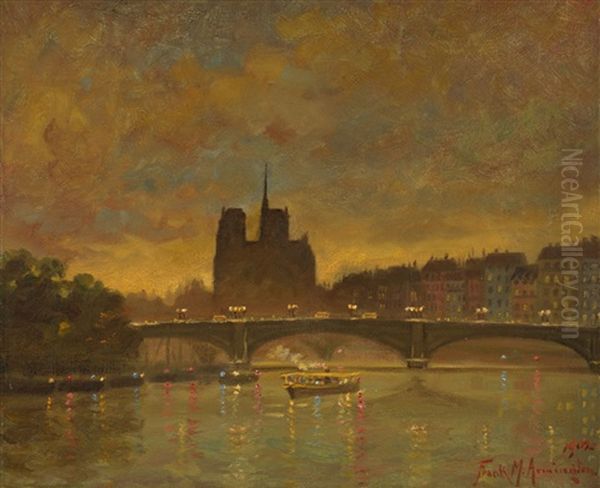 Pont Royal, Paris Oil Painting by Frank Milton Armington