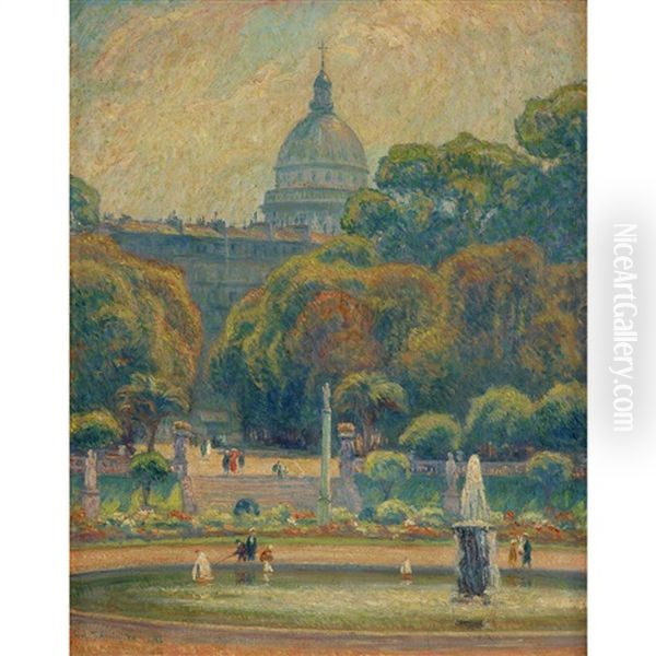 Jardin Du Luxembourg, Paris Oil Painting by Frank Milton Armington