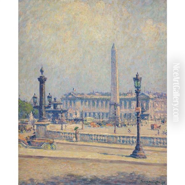 Place De La Concorde, Paris Oil Painting by Frank Milton Armington