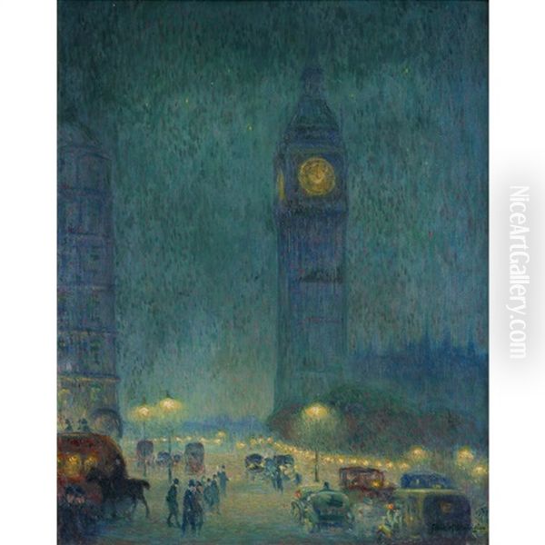 Clock Tower, London Oil Painting by Frank Milton Armington